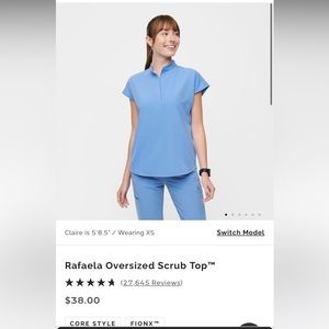 Figs Rafaela oversized scrub top. Ceil blue. Size M.